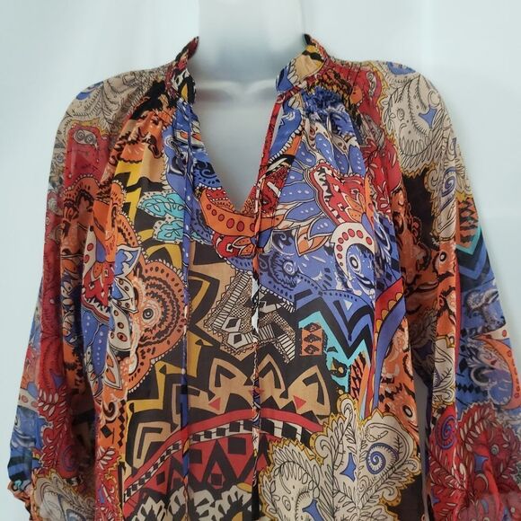 i Jeans by Buffalo Sheer Paisley Floral Blouse - Picture 2 of 5